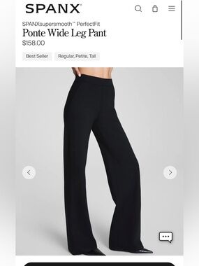 SPANX Black Wide-Leg Pull-On Trousers